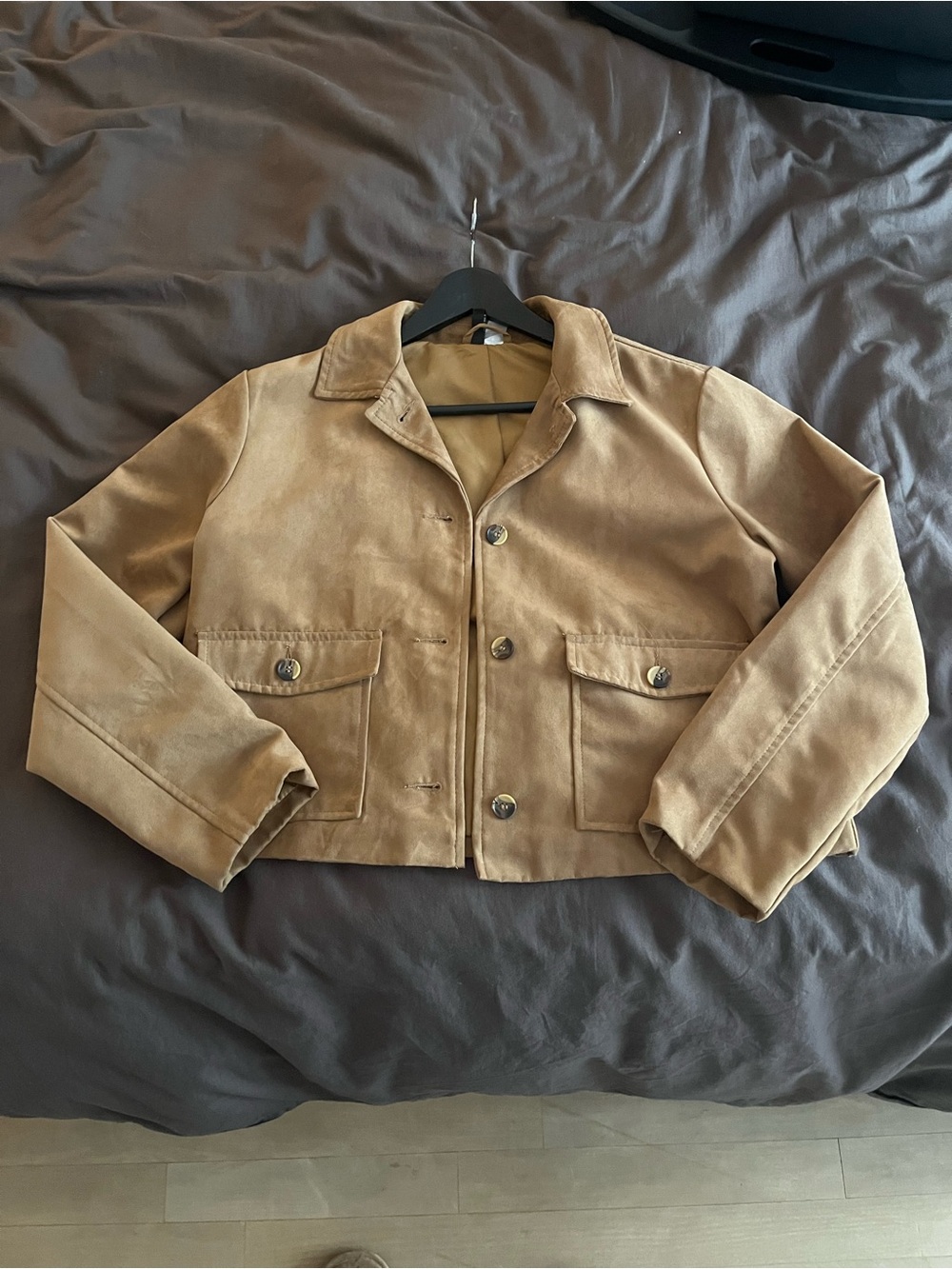 Women’s Tan Faux-Suede Jacket